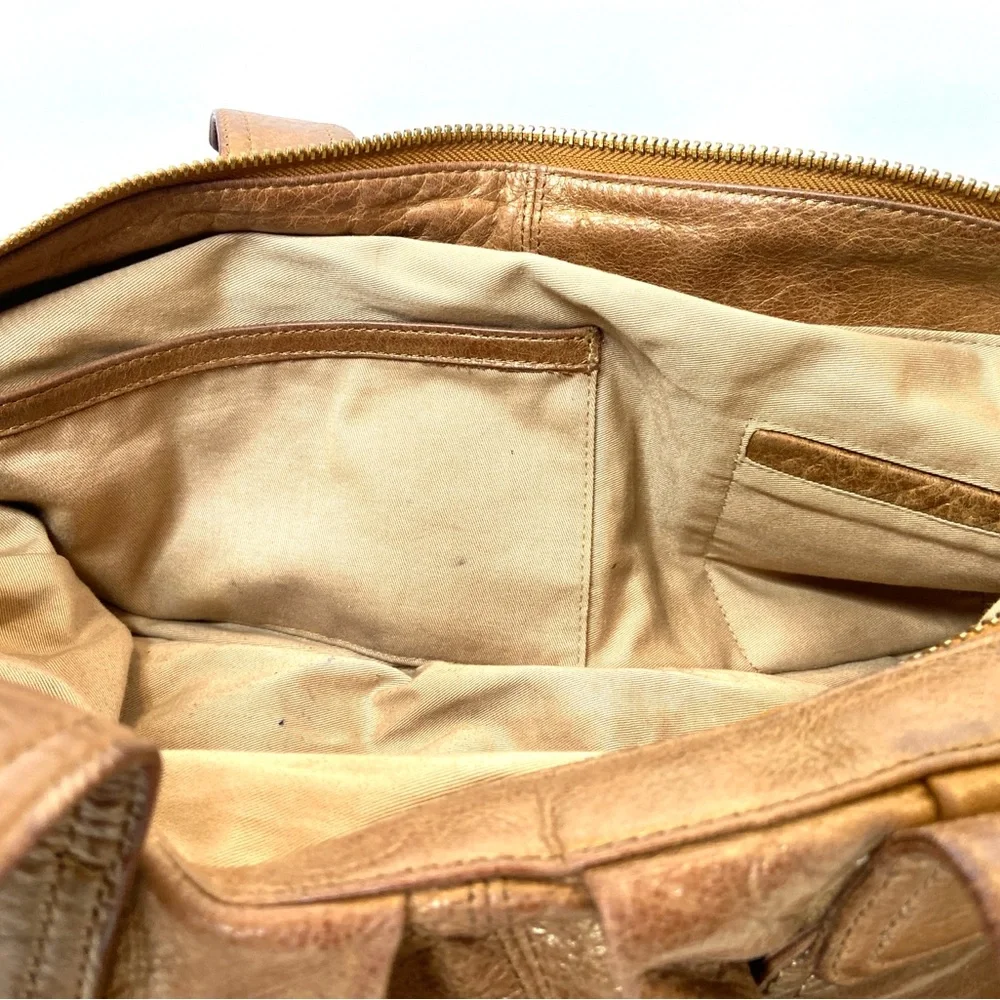 GUSTTO Cala Brown Bronze Leather Shoulder Satchel Bag Braided Straps - Picture 11 of 12